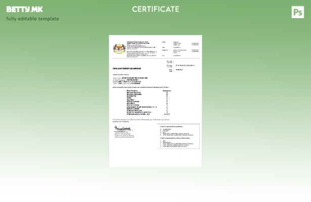 Модерен стил Шаблон за сертификат од Министерството за образование на Малезија в